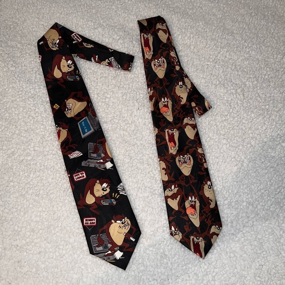2 Vintage Looney Tunes Tasmanian Devil Ties Taz